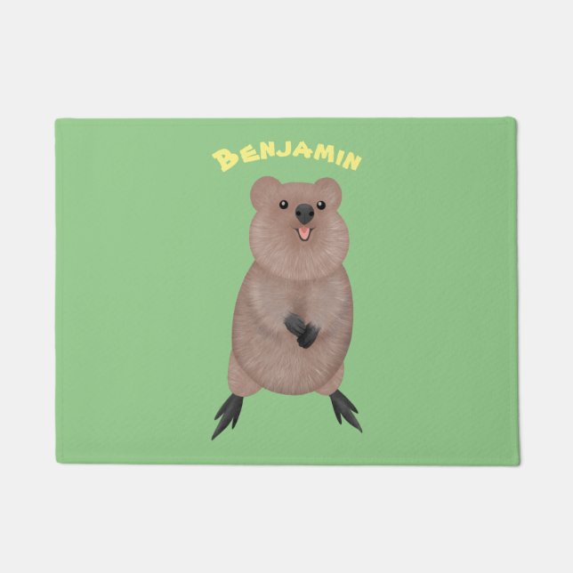 Tapete Feliz sorriso, design de desenho animado de quokka (Frente)