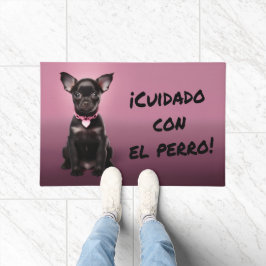 Tapete Felpudo. ¡Cuidado con el perro!