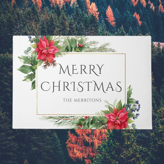 Tapete Feriado de Natal de Dourada Botânica Vermelha (Criador carregado)