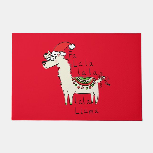 Tapete Feriado de Natal Llama Cute Engraçado (Frente)