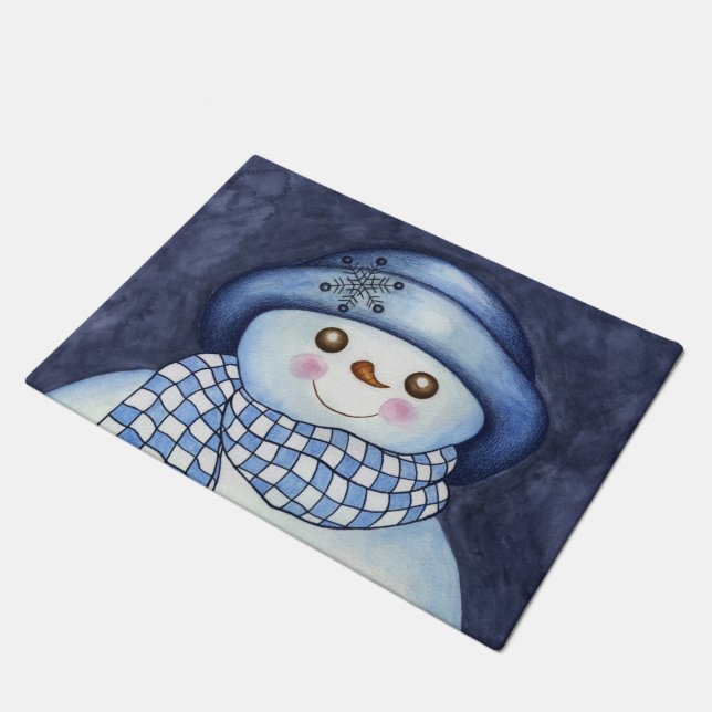 Tapete Feriado Natal Snowman Doormat Rug (Inclinado)