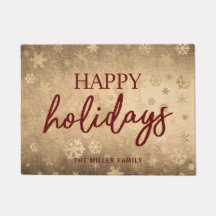 Feriados felizes Dourados e Vermelhos Modernos Ele