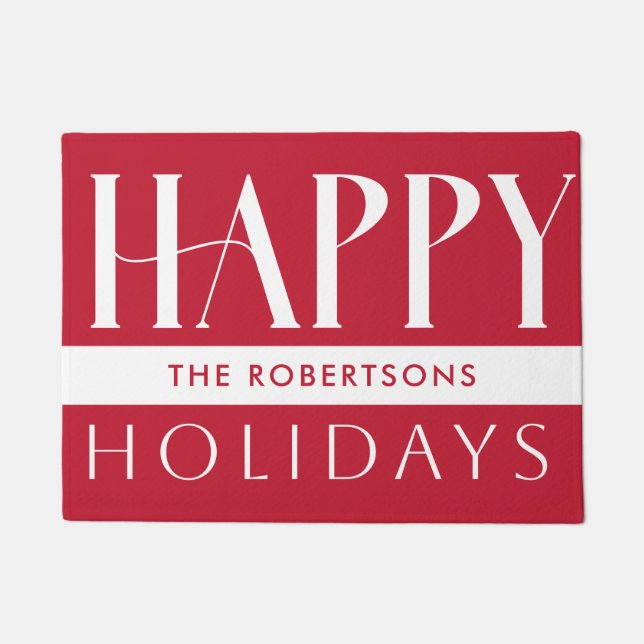 Tapete Feriados felizes modernos personalizáveis (Frente)