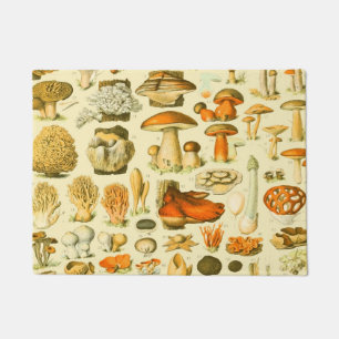 Tapete Ferramentas de Vintagem de Cogumelo Arte Botânica