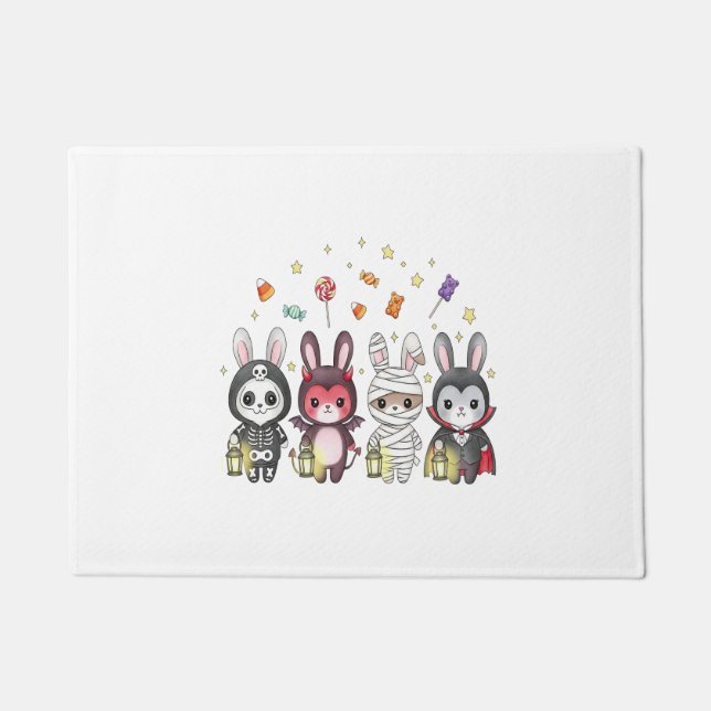 Tapete Figurino de coelhinhos bonitos de Halloween (Frente)