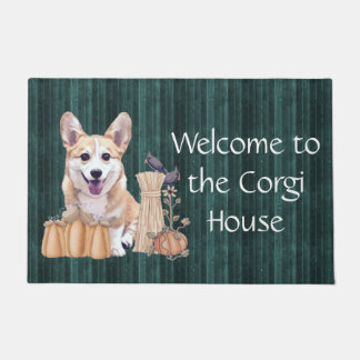Tapete Filhote de cachorro do Corgi no outono