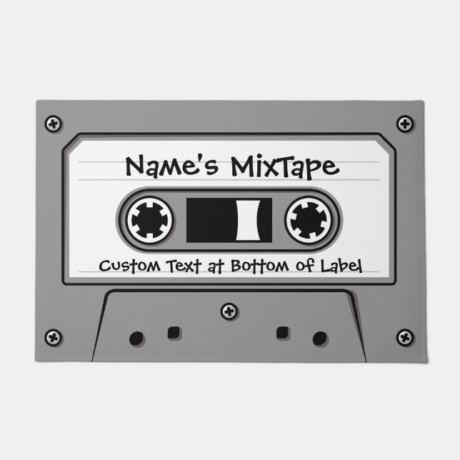 Tapete Fita Cassete de Áudio da cinza (Frente)