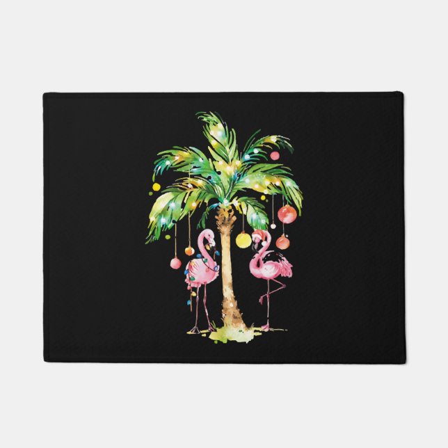 Tapete Flamingo Árvore de Natal Luz Xmas Presente (Frente)