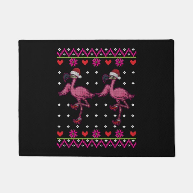 Tapete Flamingo Christmas Eu Quero Um Flamingo De Natal (Frente)