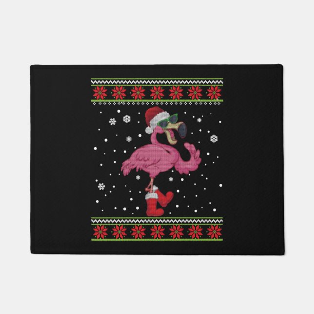 Tapete Flamingo Christmas Eu Quero Um Flamingo De Natal (Frente)