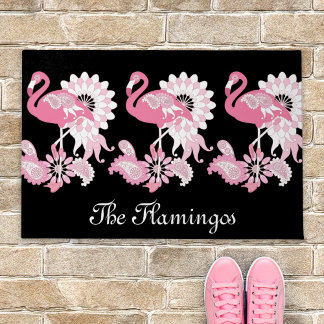 Tapete Flamingo Cor-de-rosa-preto moderno