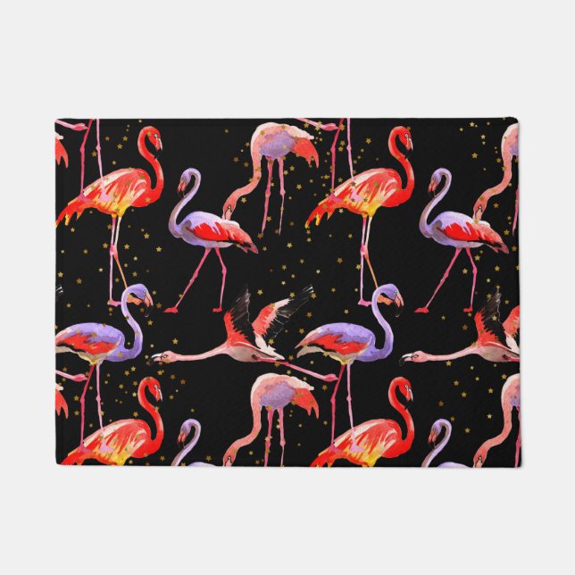 Tapete Flamingo Door Mat Colorful Birds (Frente)