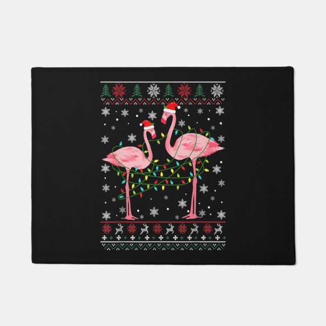 Tapete Flamingo Luz Feia Doce Animais De Natal (Frente)