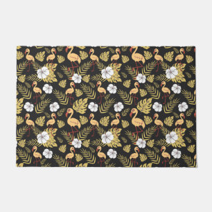 Tapete Flamingo seamless pattern yellow and white flowers