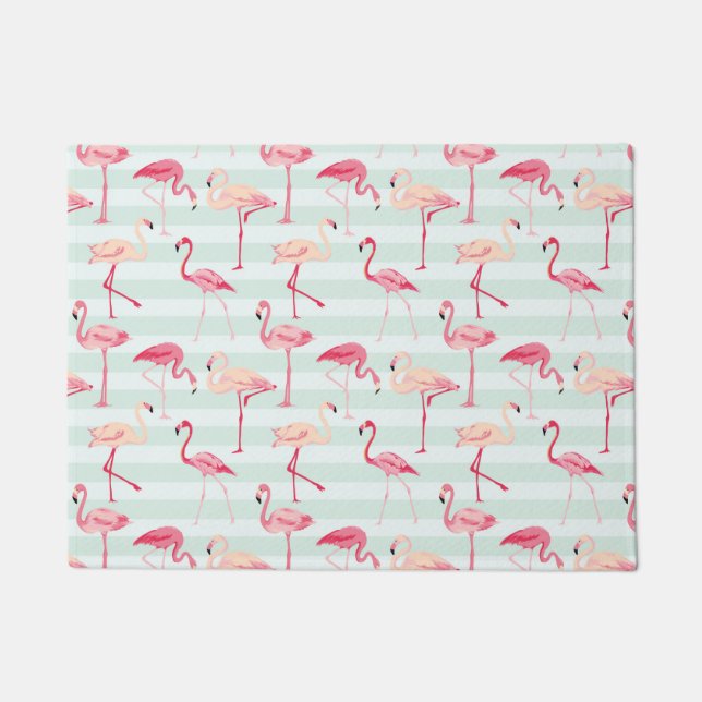 Tapete Flamingos Retroativos Em Faixa De Pontos (Frente)