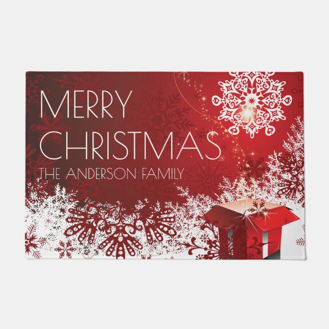 Tapete Floco de neve surpreendente de Natal no inverno (Frente)