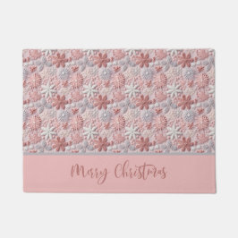 Tapete Flocos de neve rosados e brilhantes de Natal