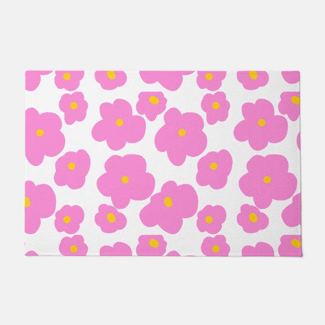 Tapete Flor amarela rosa margarida moderna padrão elegant (Frente)