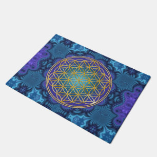 Tapete Flor da vida - ouro - fractal 1