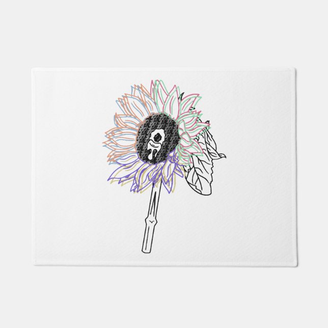 Tapete Flor de Arco-Íris Arte Funky (Frente)