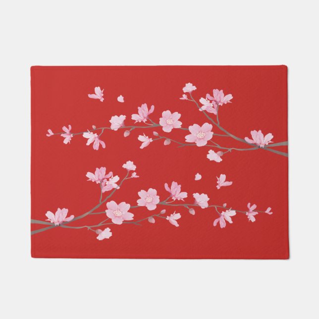 Tapete Flor de Cereja - Vermelho (Frente)
