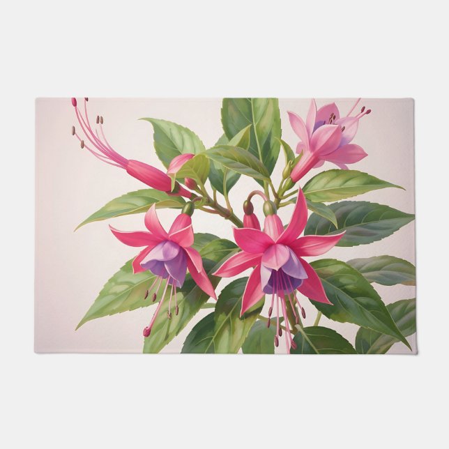 Tapete Flor de fúcsia rosa vibrante (Frente)