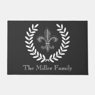 Tapete Flor de lis francesa da prata do castelo & louros