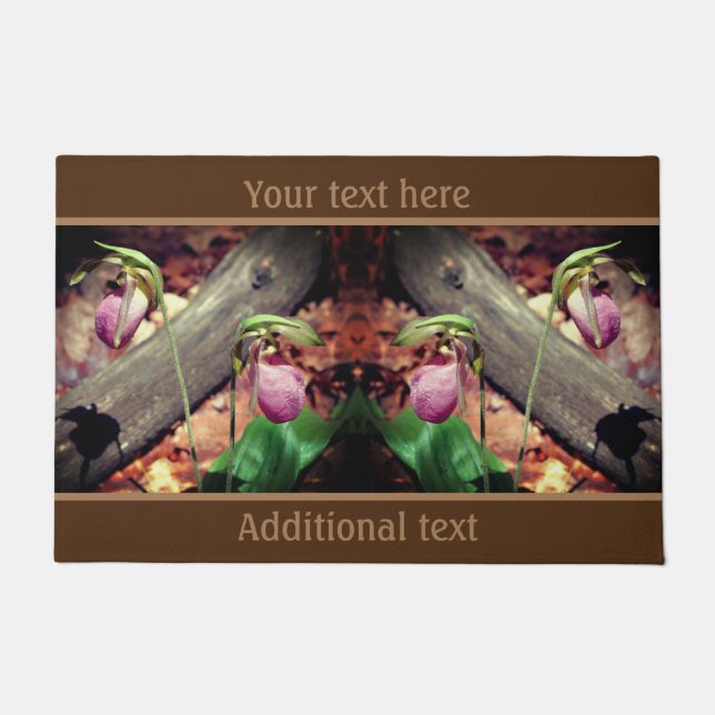 Tapete Flor de Orquídea Selvagem Rosa, Escorregadio, Pers (Frente)