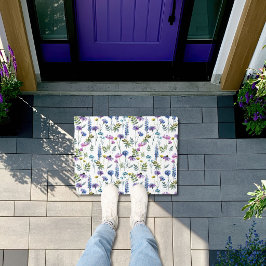 Tapete Flor Silvestre Aquarela Roxo Azul