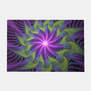 Tapete Flor Verde Roxo, Abstrato, Arte Fractal