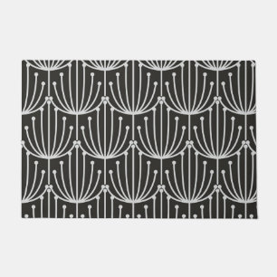 Tapete Floral Abstrato da Vintage em Preto e Branco