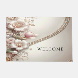 Tapete Floral and Pearl Embellishments Doormat