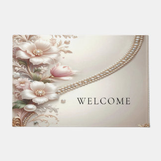 Tapete Floral and Pearl Embellishments Doormat