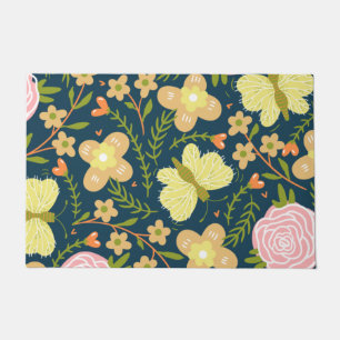 Tapete Floral, Borboleta E Sem Glamor Elegante