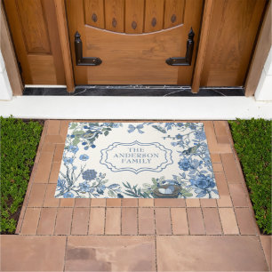 Tapete Floral Chinoiserie Natureza Azul