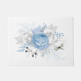 Tapete Floral de Dragonfly Azul Elegante
