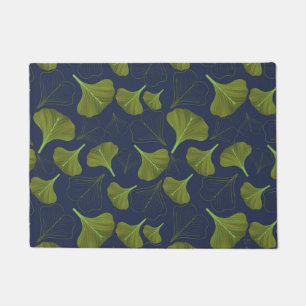 Tapete Floral Gingko Leaf Blue Patterno