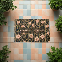 Tapete Floral Treliça de Rosas Beige William Morri