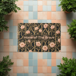 Tapete Floral Treliça de Rosas Beige William Morri