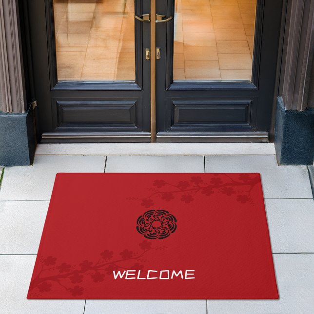 Tapete Floral Vermelho Negrito (Criador carregado)