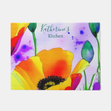 Floral Watercolor California Poppies Flochen Kitch