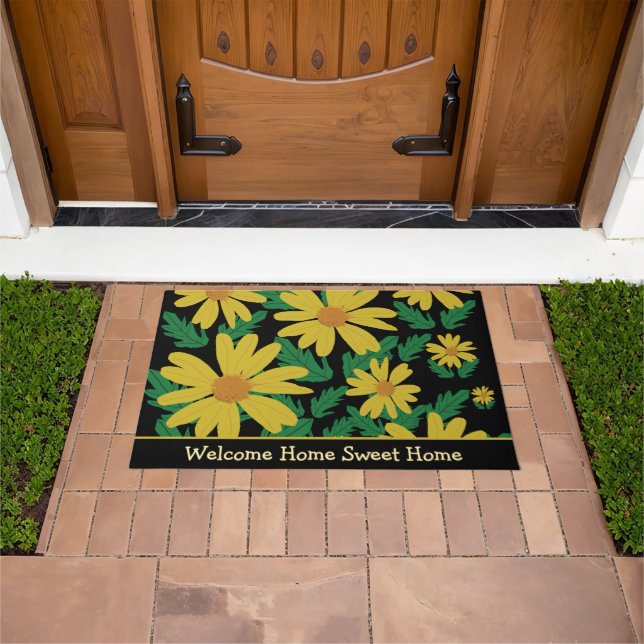 Tapete Flores amarelas margaridas com folhas verdes (Ar livre)