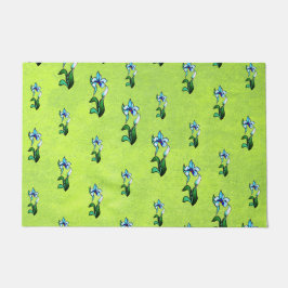 Tapete Flores brancas abstrato pretas brilhantes em verde