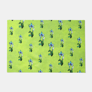 Tapete Flores brancas abstrato pretas brilhantes em verde