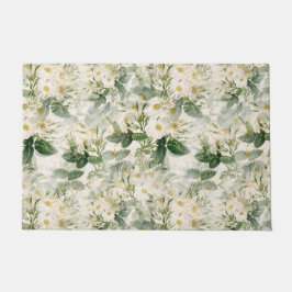 Tapete Flores brancas e verdes românticas