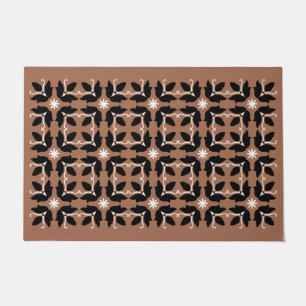Tapete Flores de Azulejo de Café Chic Padrão Matriz de Po