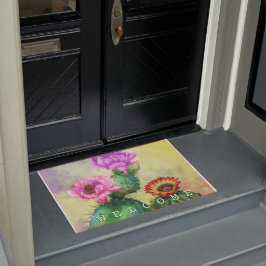 Tapete Flores de Cactus Vermelho Rosa Púrpura Bem-vindas