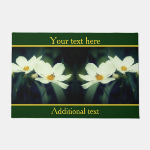 Tapete Flores De Cosmos Brancos Com Abelhas Personalizada