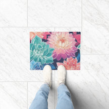 Flores de Dahlia Coloridas Elegantes em Fundo Escu