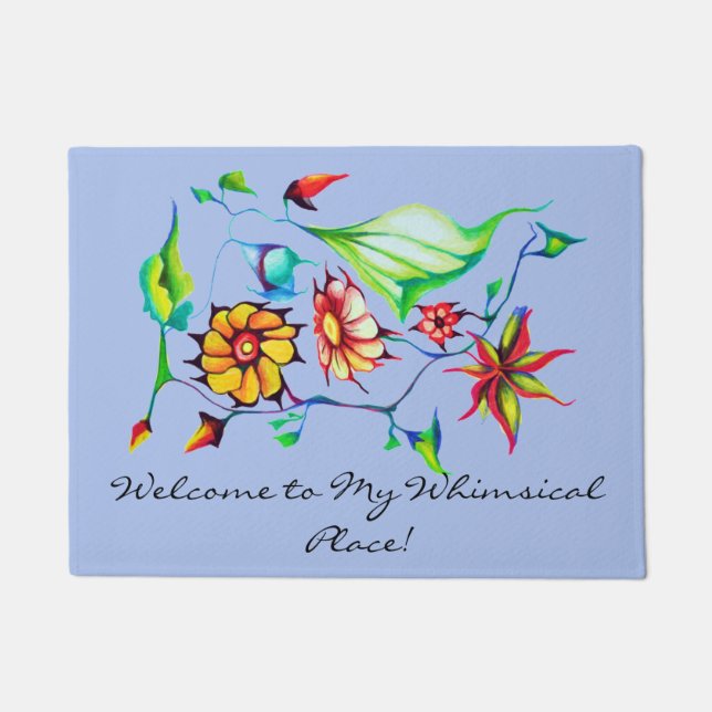 Tapete Flores de Deco de Arte Exótica - Cinzas Azuis (Frente)